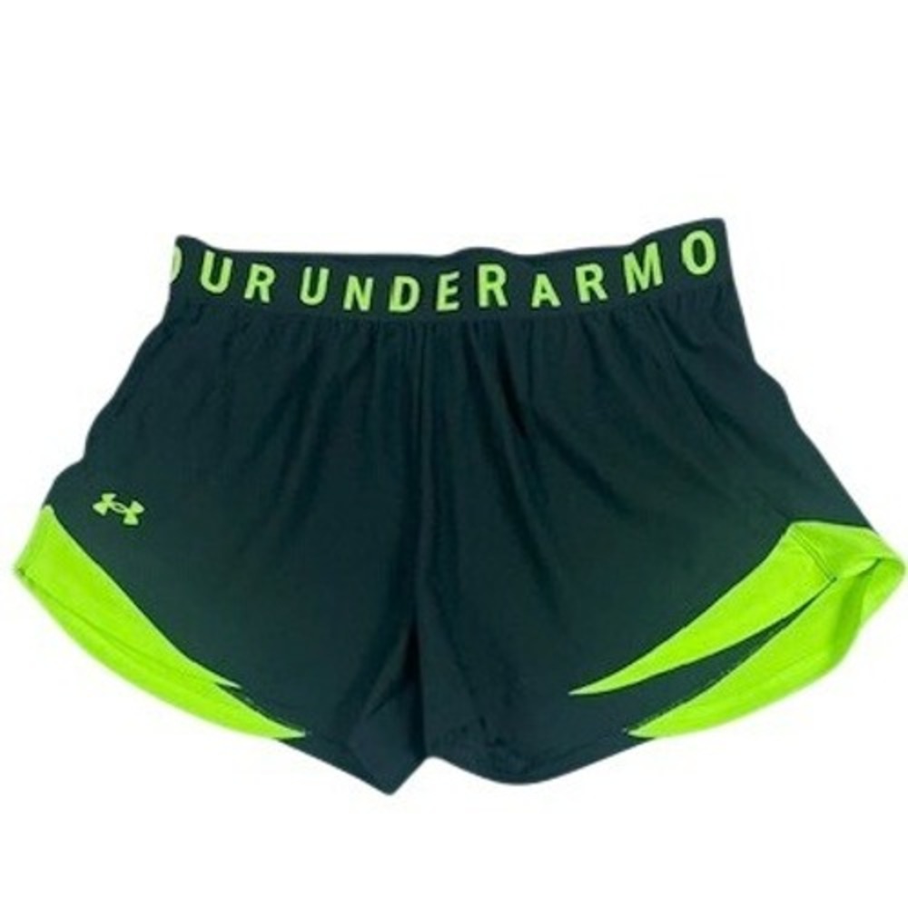 Under Armour  Women's Plus Size 1X Play Up Shorts Black Neon Lime Green
